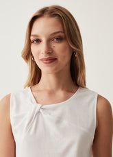 Ovs Tank Top With Round Neck And Knotted Front